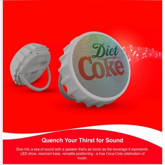 Diet Coke Bottle Cap Shape Wall‎ Mountable speaker with FM Radio & Led Light new - Picture 3 of 9